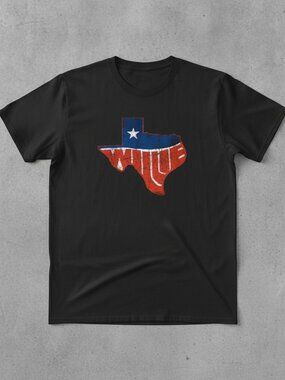 Willie Nelson Texas Flag Graphic T-Shirt Vintage Country Music Western Cowboy